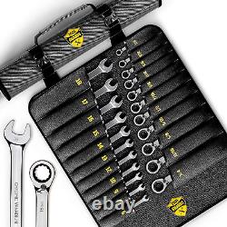 TOOLGUARDS Ratcheting Wrench Set Unbreakable 22 PIECES METRIC & INCH REVER