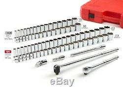 Tekton 1/2 Inch Drive 6-Point Socket Ratchet Set 84-Piece 3/8-1-5/16 in 10-32 mm