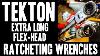 Tekton Extra Long Flex Head Ratcheting Box End Wrenches Sae Metric Wrn77164 Wrn77062