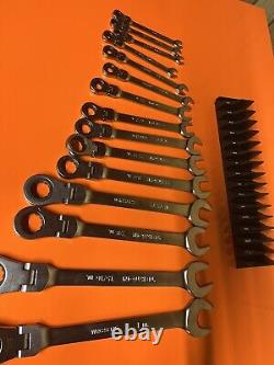 Tekton Flex Head Ratcheting Wrench Set, 1/4-1 Inch, 6-24 Mm Slight Use
