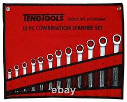 Teng Tools 6512RSMM 12 PIECE RATCHETING COMBINATION SPANNER SET