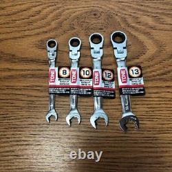 Tone Oscillating Quick Ratchet Ring Wrench 10 Size Set withWrench Holder x 2