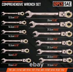 Top-Quality 12pc Ratchet Wrench Set Premium, Strength, Reliable, & Flex Power