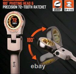 Top-Quality 12pc Ratchet Wrench Set Premium, Strength, Reliable, & Flex Power