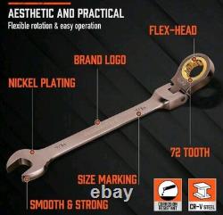 Top-Quality 12pc Ratchet Wrench Set Premium, Strength, Reliable, & Flex Power
