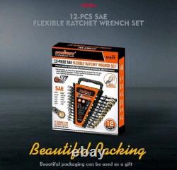 Top-Quality 12pc Ratchet Wrench Set Premium, Strength, Reliable, & Flex Power