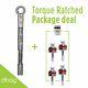 Torque Ratchet Wrench 6.35mm Hex + 4.0mm Square + 4 Drivers Set, Dental Implant