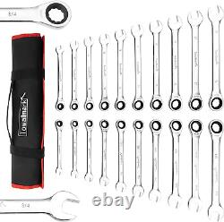 Towallmark 20-Piece SAE and Metric Ratcheting Combination Wrench Set, Ratchet Set