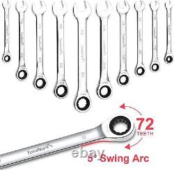 Towallmark 20-Piece SAE and Metric Ratcheting Combination Wrench Set, Ratchet Set