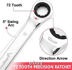 Towallmark 20-Piece SAE and Metric Ratcheting Combination Wrench Set, Ratchet Set