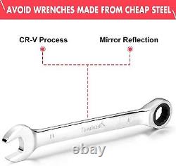 Towallmark 20-Piece SAE and Metric Ratcheting Combination Wrench Set, Ratchet Set