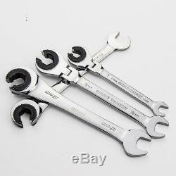 Tubing Ratchet Wrench Horn Spanners 72 Tooth Chrome Vanadium Alloy Steel