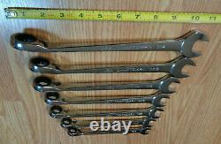 USA CRAFTSMAN CROSS FORCE Reversible Ratcheting Wrench Set SAE INCH RARE 7