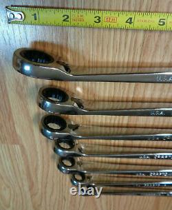 USA CRAFTSMAN CROSS FORCE Reversible Ratcheting Wrench Set SAE INCH RARE 7