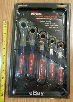 USA CRAFTSMAN E-Z Grip Reversible RATCHETING WRENCH SET METRIC Box End Handle