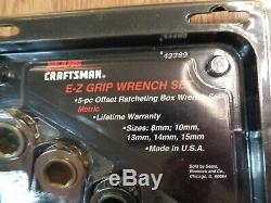 USA CRAFTSMAN E-Z Grip Reversible RATCHETING WRENCH SET METRIC Box End Handle