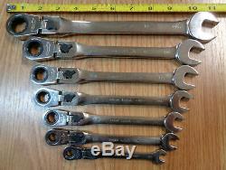 USA CRAFTSMAN INDUSTRIAL Locking FLEX HEAD Ratcheting Wrench Set SAE Inch