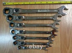 USA CRAFTSMAN INDUSTRIAL Locking Flex Head Ratcheting Wrench Set SAE INCH 7pc