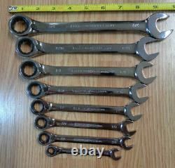 USA CRAFTSMAN INDUSTRIAL Reversible Ratcheting Wrench Set SAE INCH Box polished