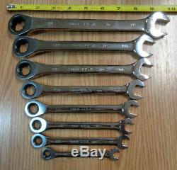 USA CRAFTSMAN INDUSTRIAL Reversible Ratcheting Wrench Set SAE INCH Box polished