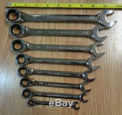 USA CRAFTSMAN INDUSTRIAL Reversible Ratcheting Wrench Set SAE INCH Box polished