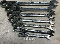 USA CRAFTSMAN LOCKING FLEX HEAD Ratcheting Wrench Set SAE INCH standard 7pc