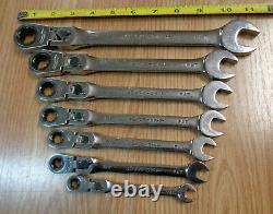 USA CRAFTSMAN LOCKING FLEX HEAD Ratcheting Wrench Set SAE INCH standard 7pc