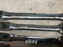 USA CRAFTSMAN LOCKING FLEX HEAD Ratcheting Wrench Set SAE INCH standard 7pc