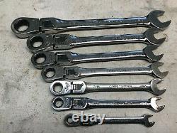 USA CRAFTSMAN LOCKING FLEX HEAD Ratcheting Wrench Set SAE INCH standard 7pc