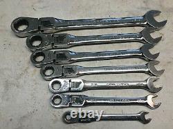 USA CRAFTSMAN LOCKING FLEX HEAD Ratcheting Wrench Set SAE INCH standard 7pc