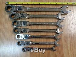 USA CRAFTSMAN LOCKING FLEX HEAD Ratcheting Wrench Set SAE standard INCH 7pc