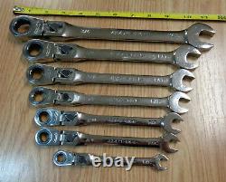 USA CRAFTSMAN LOCKING FLEX HEAD Ratcheting Wrench Set SAE standard INCH 7pc