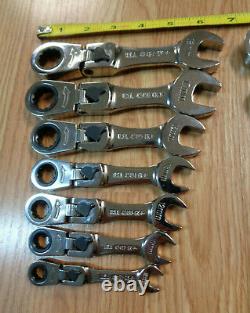 USA CRAFTSMAN Stubby short Locking Flex Head Ratchet Wrench Set METRIC, SAE INCH