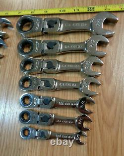 USA CRAFTSMAN Stubby short Locking Flex Head Ratchet Wrench Set METRIC, SAE INCH