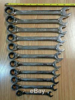 USA Made = CRAFTSMAN = 11pc. Reversible Ratcheting Wrench Set METRIC Box MM