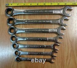 USA Made CRAFTSMAN INDUSTRIAL Ratcheting Wrench Set SAE INCH standard, box end
