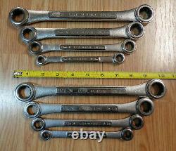 USA Made = CRAFTSMAN = METRIC & SAE INCH, Ratcheting Double Box End Wrench Set 8