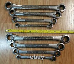 USA Made = CRAFTSMAN = METRIC & SAE INCH, Ratcheting Double Box End Wrench Set 8