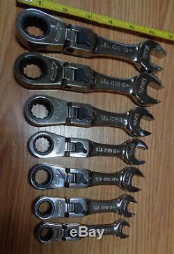 USA Made CRAFTSMAN METRIC Stubby short Locking Flex Head Ratcheting Wrench Set