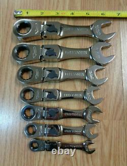 USA Made CRAFTSMAN METRIC Stubby short Locking Flex Head Ratcheting Wrench Set