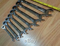 USA Made CRAFTSMAN Reversible Ratcheting Wrench Set SAE INCH Box 8 pc polished
