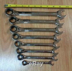 USA Made CRAFTSMAN Reversible Ratcheting Wrench Set SAE INCH Box 8 pc polished