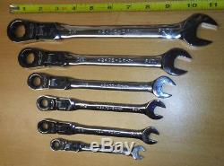 USA Made CRAFTSMAN SAE inch Locking Flex Head Ratcheting Wrench Set NEW 6pc