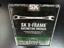 USA made SK PROFESSIONAL TOOLS 80049 7pc SAE X-Frame Ratcheting Wrench Set
