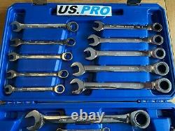 US PRO Tools 20pc Metric Gear Ratchet Combination Spanner Wrench Set, 3236 NEW