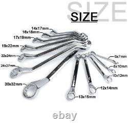 Universal 12Pc Double End Ratcheting Socket Wrench Metric Spanner Gear Tools Set