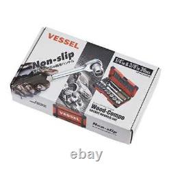 VESSEL HRW3002M-W 3/8 Non Slip Woody Socket Wrench Set of 16 Pcs New Japan