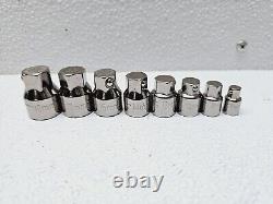 VINTAGE CRAFTSMAN 42801 LOW PROFILE RATCHET WRENCH SOCKETS METRIC SET 8Pc USED