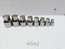 VINTAGE CRAFTSMAN 42801 LOW PROFILE RATCHET WRENCH SOCKETS METRIC SET 8Pc USED