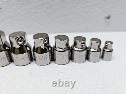 VINTAGE CRAFTSMAN 42801 LOW PROFILE RATCHET WRENCH SOCKETS METRIC SET 8Pc USED